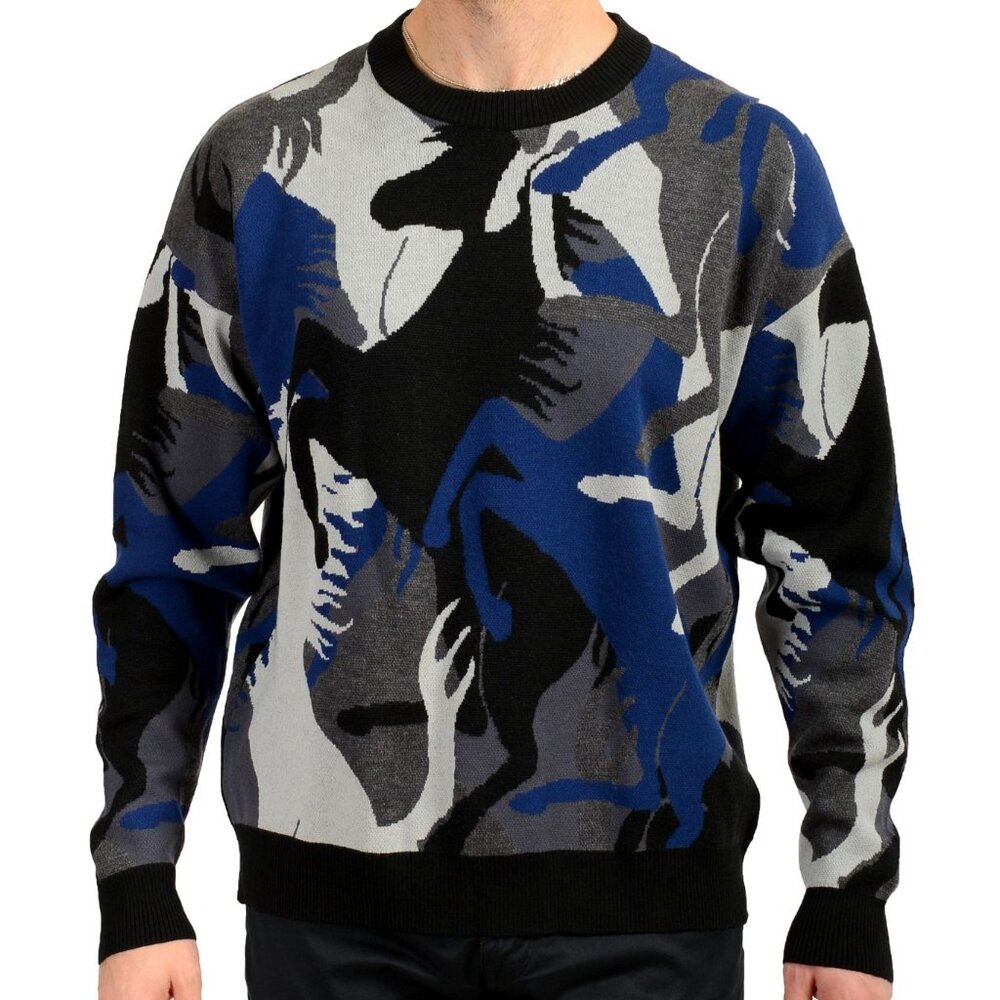 Scuderia Ferrari Men's "Jacquard Camouflage" Knit Wool Sweater US 3XL IT 58